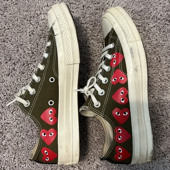 Comme Des Garçons Play x Converse Chuck 70 "Multi Hearts" sneakers Size 9 VGUC - Picture 2 of 6